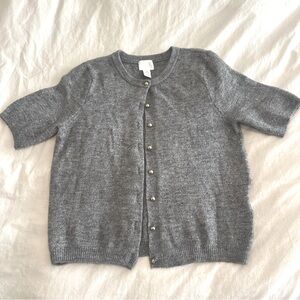 Grey Short Sleeve Cardigan